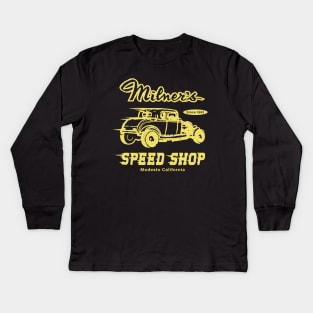 Milners Speed Shop, American Graffiti, Hot Rod Kids Long Sleeve T-Shirt